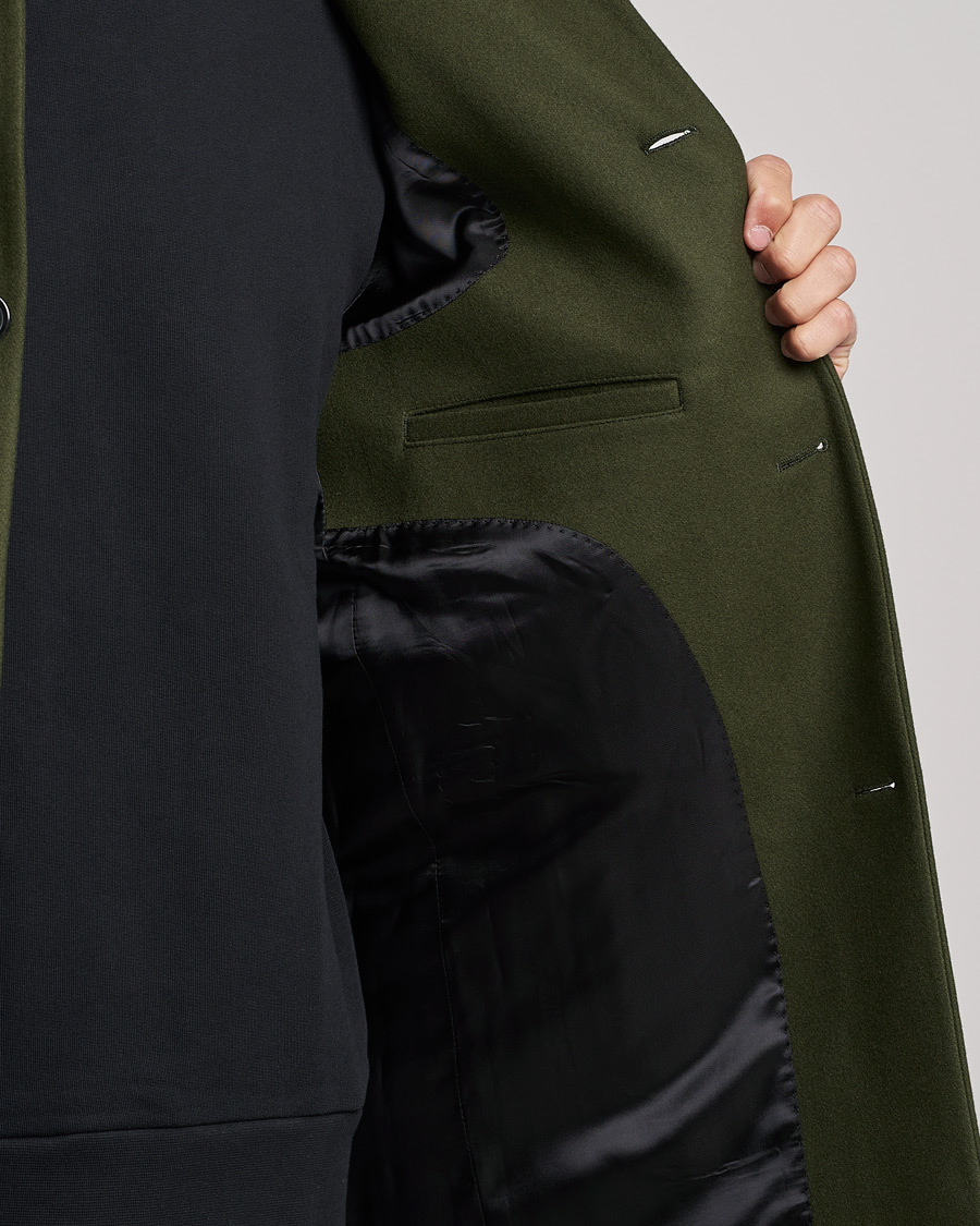 Uomini | Giacche | J.Lindeberg | Holger 2.0 Melton Coat Forest Green