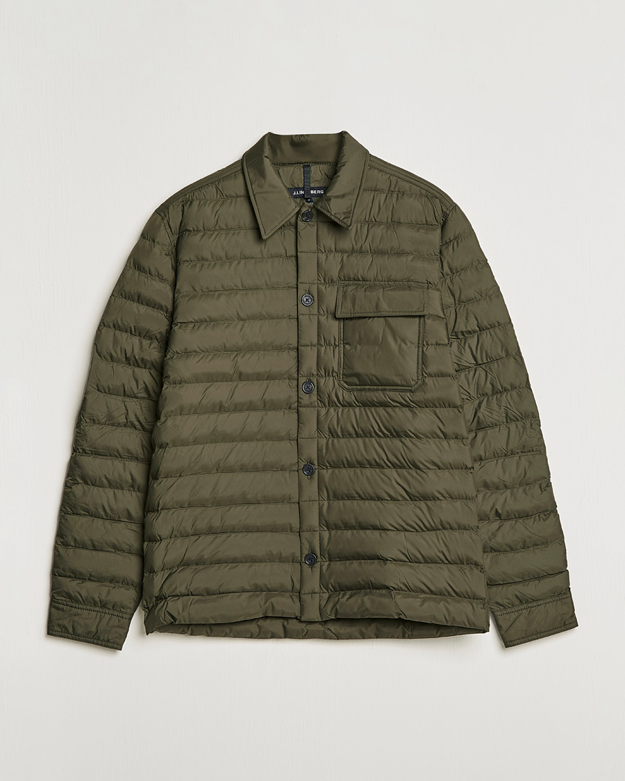 Uomini | Camicie | J.Lindeberg | Gorman Quilted Overshirt Forest Green