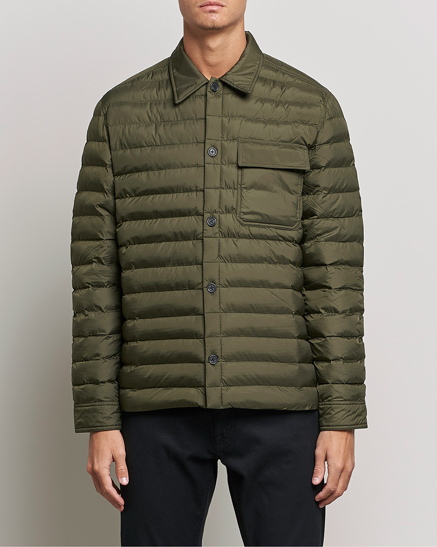 Uomini | Camicie | J.Lindeberg | Gorman Quilted Overshirt Forest Green