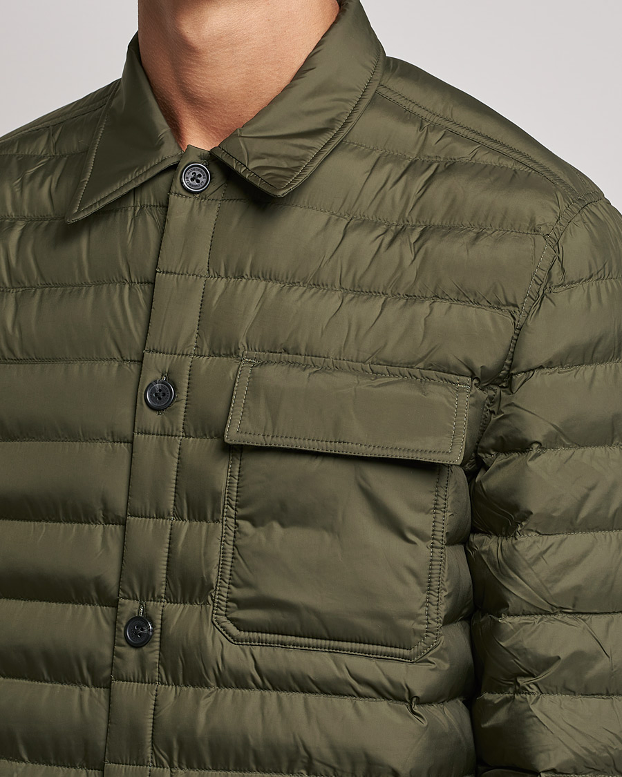 Uomini | Camicie | J.Lindeberg | Gorman Quilted Overshirt Forest Green