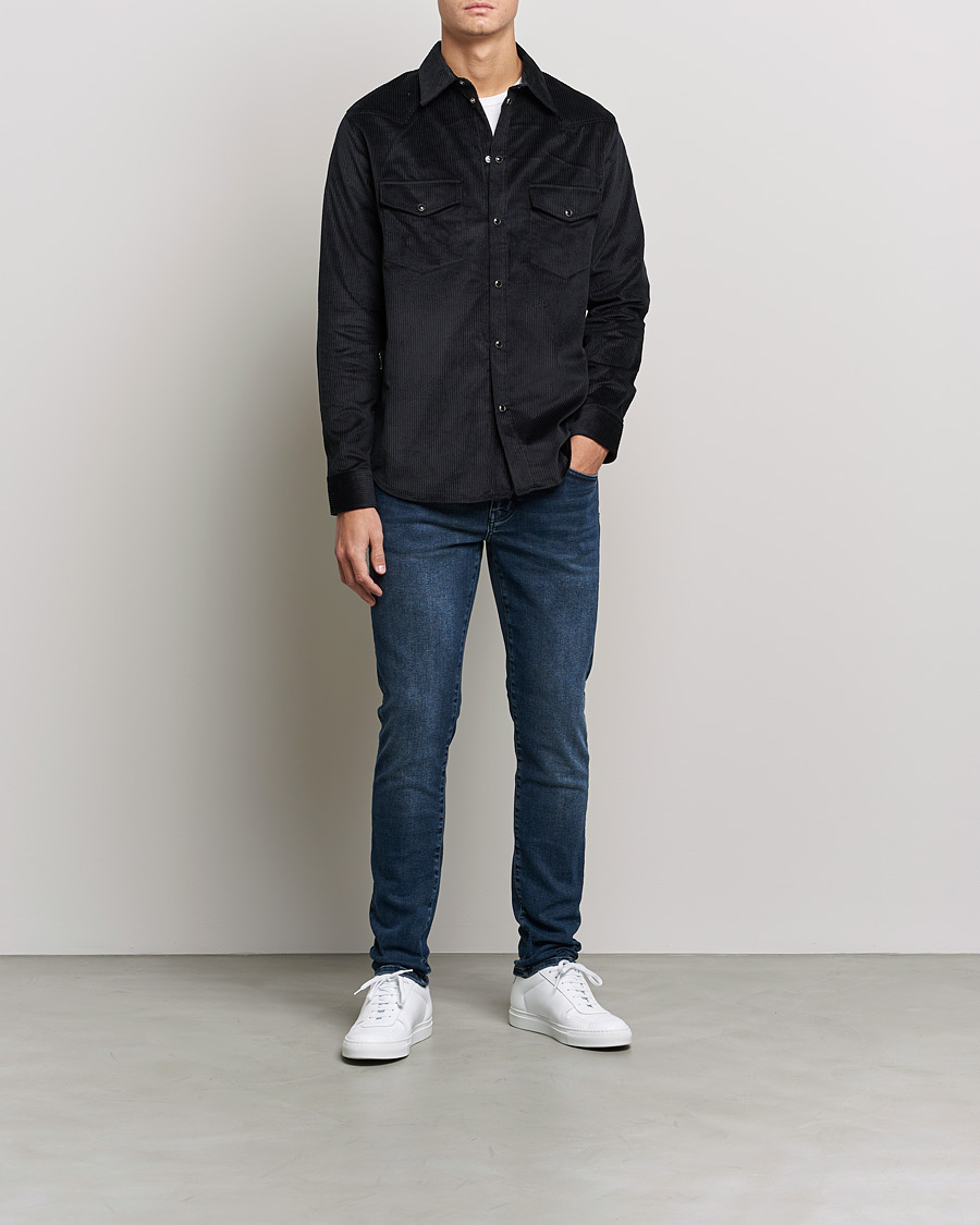 Uomini | Camicie | J.Lindeberg | Tarp Cord Western Overshirt Black