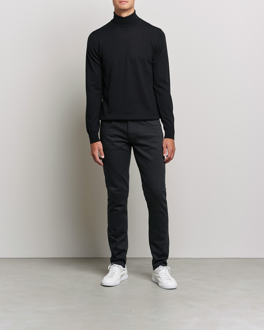 Uomini | Maglieria | J.Lindeberg | Lyd True Merino Polo Black
