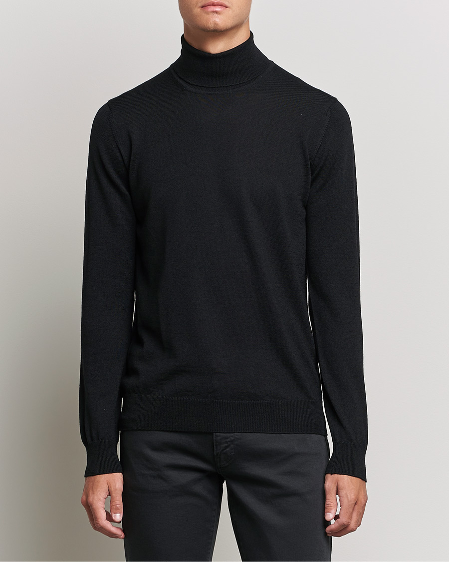 Uomini | Maglieria | J.Lindeberg | Lyd True Merino Polo Black