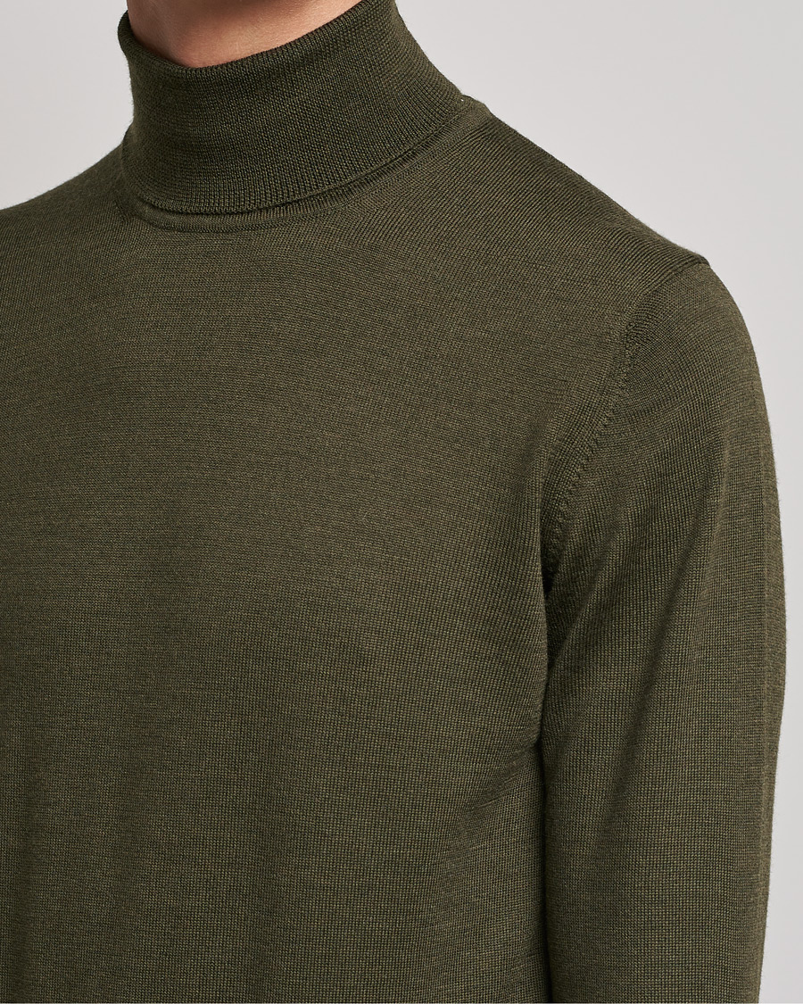 Uomini | Maglieria | J.Lindeberg | Lyd True Merino Polo Forest Green