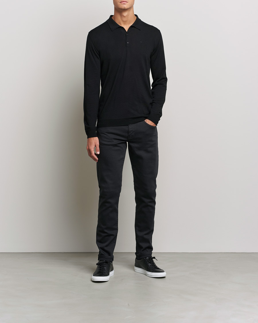 Uomini | Maglieria | J.Lindeberg | Noel True Merino Poloshirt Black