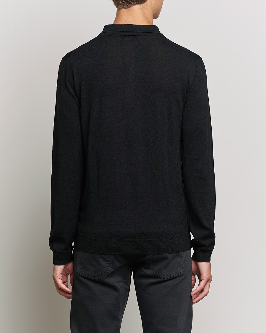 Uomini | Maglieria | J.Lindeberg | Noel True Merino Poloshirt Black