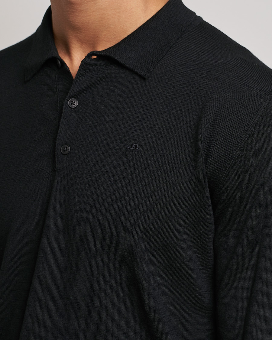 Uomini | Maglieria | J.Lindeberg | Noel True Merino Poloshirt Black