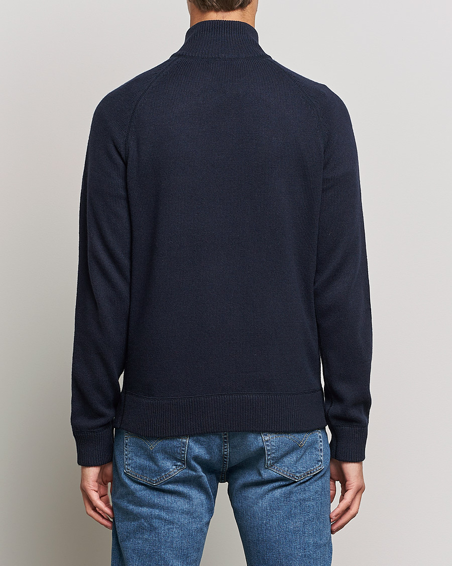 Uomini | Maglieria | J.Lindeberg | Collin Cashmere/Wool Knitted Half Zip Navy
