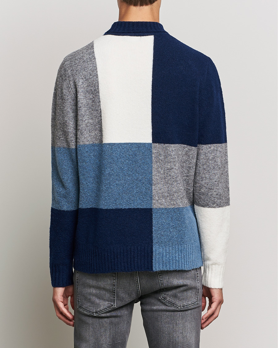 Uomini | Maglieria | J.Lindeberg | Orian Wool Blend Turtleneck Blue Colorblock