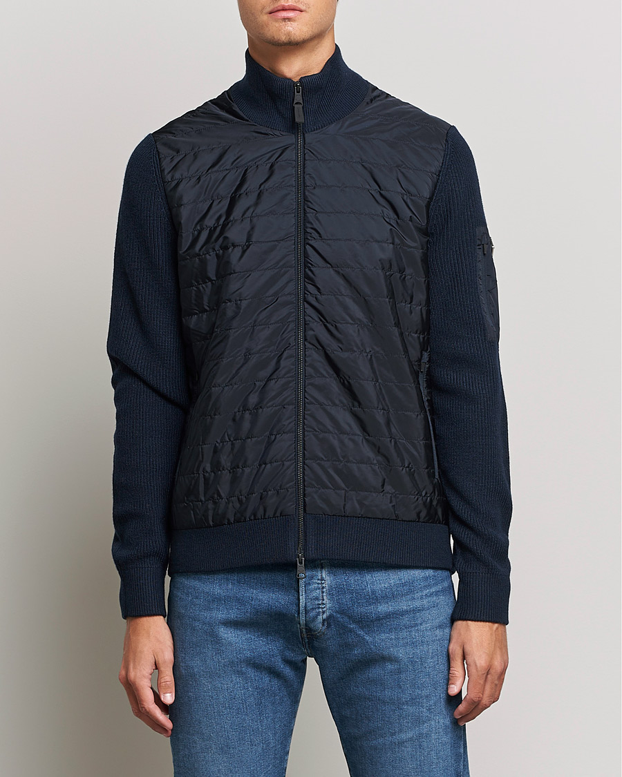 Uomini | Maglieria | J.Lindeberg | Beck Knitted Hybrid Jacket Navy