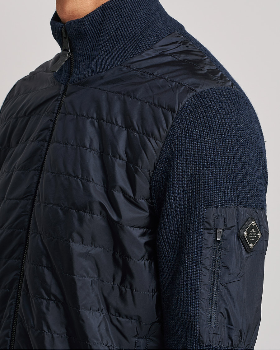 Uomini | Maglieria | J.Lindeberg | Beck Knitted Hybrid Jacket Navy