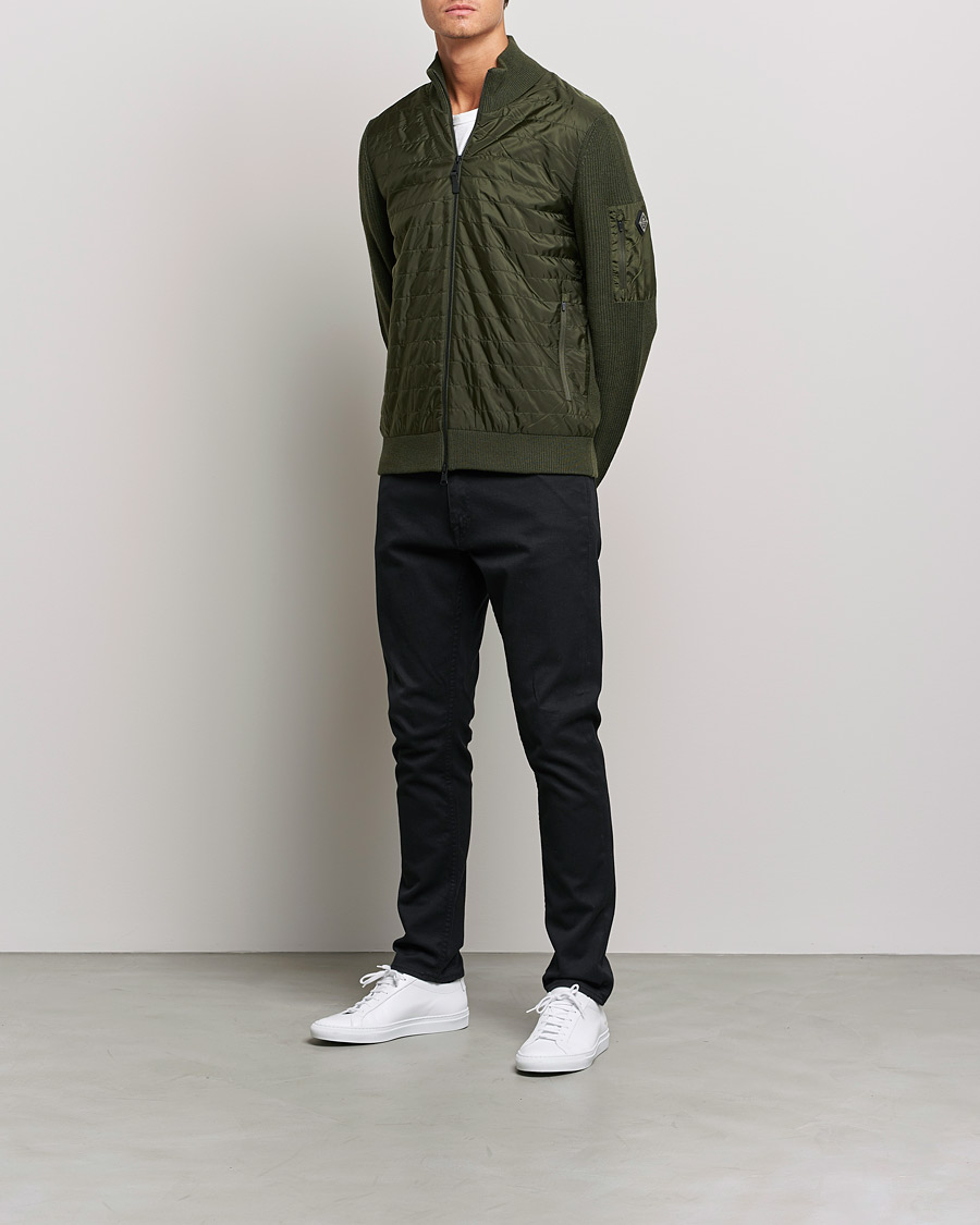 Uomini | Maglieria | J.Lindeberg | Beck Knitted Hybrid Jacket Forest Green