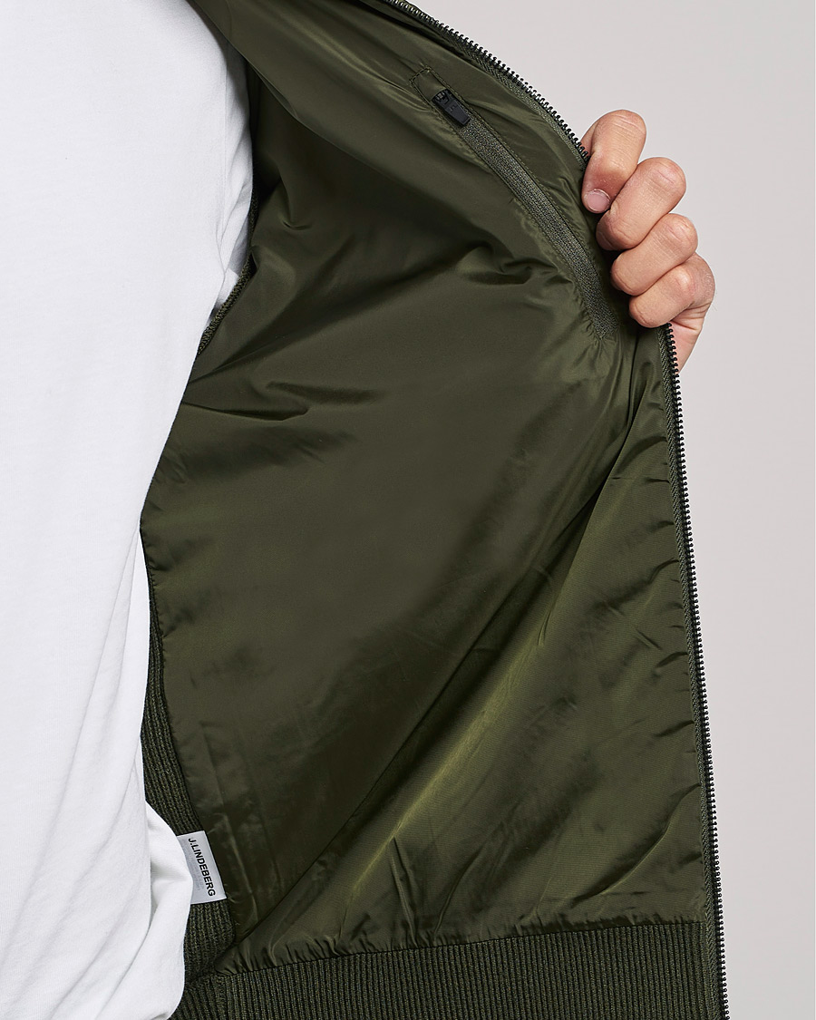 Uomini | Maglieria | J.Lindeberg | Beck Knitted Hybrid Jacket Forest Green