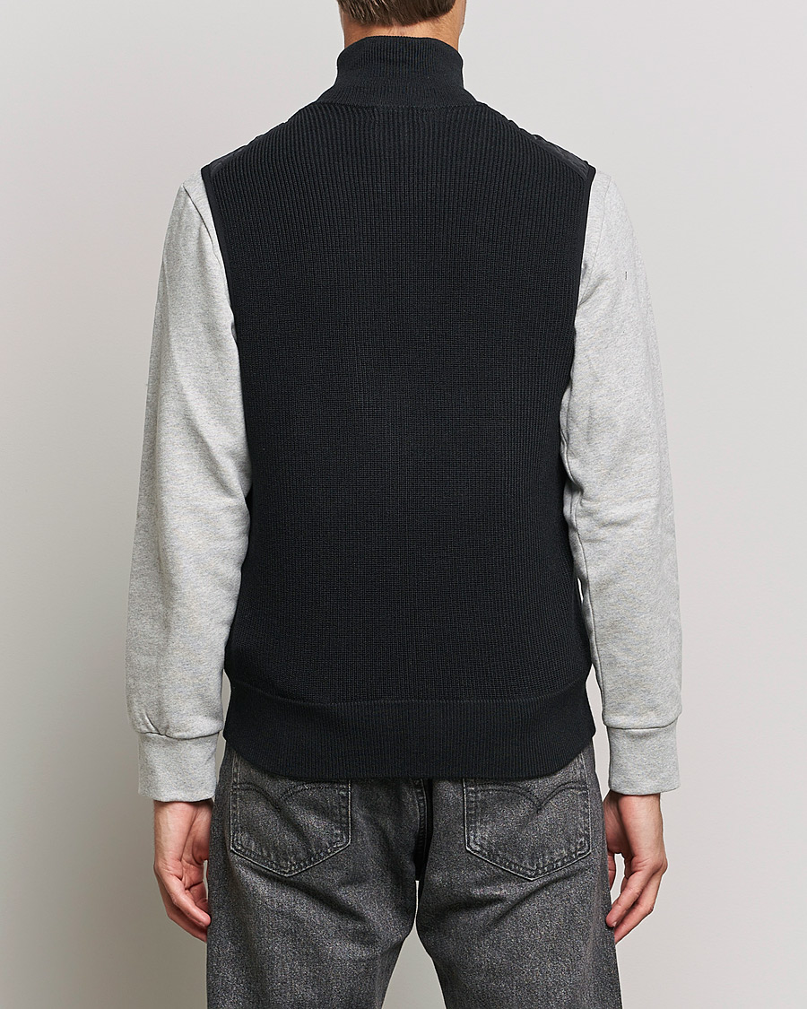 Uomini | Maglieria | J.Lindeberg | Becket Knitted Hybrid Zip Vest Black