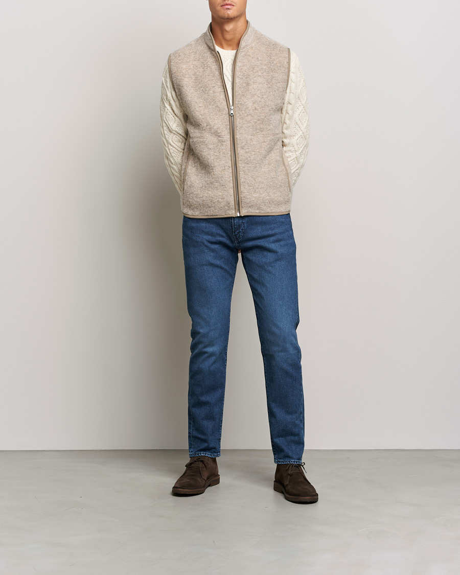 Uomini | Maglieria | J.Lindeberg | Duncan Wool Fleece Vest Tiger Brown