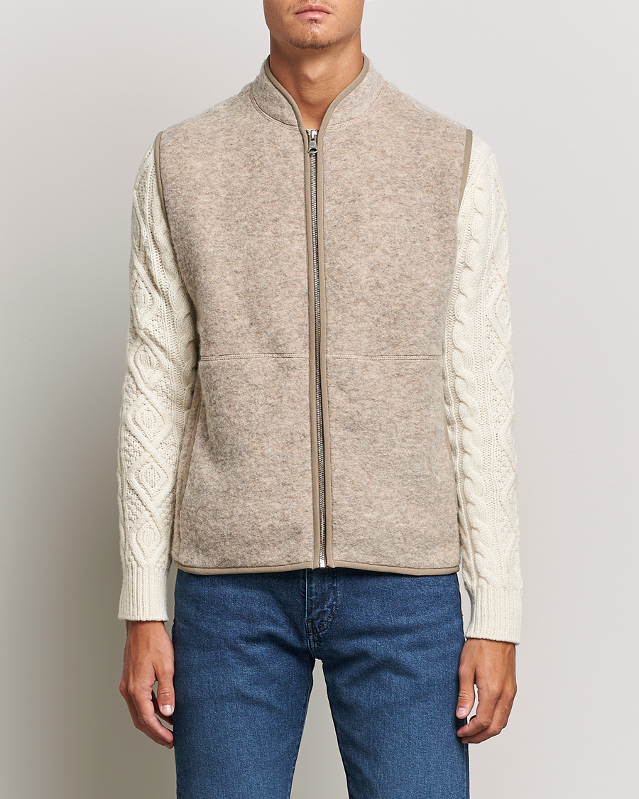 Uomini | Maglieria | J.Lindeberg | Duncan Wool Fleece Vest Tiger Brown