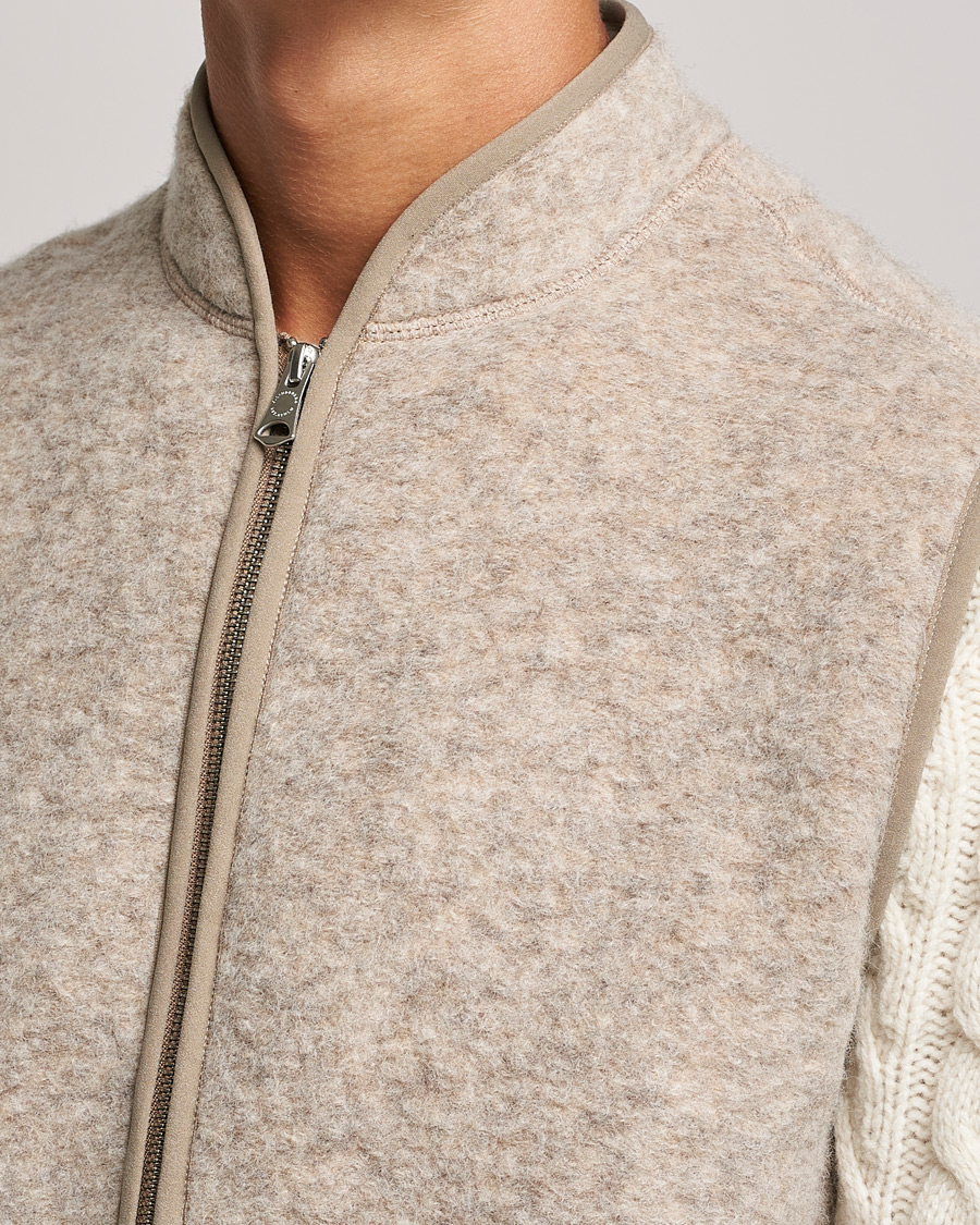 Uomini | Maglieria | J.Lindeberg | Duncan Wool Fleece Vest Tiger Brown