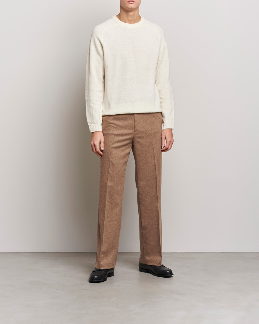Uomini | Pantaloni | J.Lindeberg | Haij Clean Flannel Trousers Tiger Brown