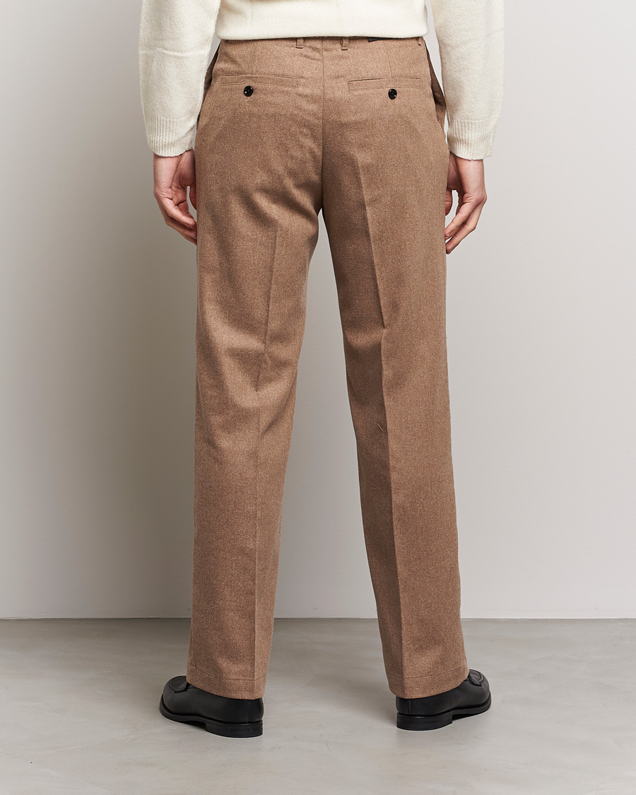 Uomini | Pantaloni | J.Lindeberg | Haij Clean Flannel Trousers Tiger Brown