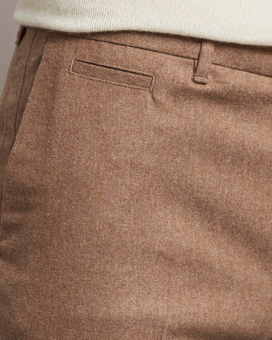 Uomini | Pantaloni | J.Lindeberg | Haij Clean Flannel Trousers Tiger Brown