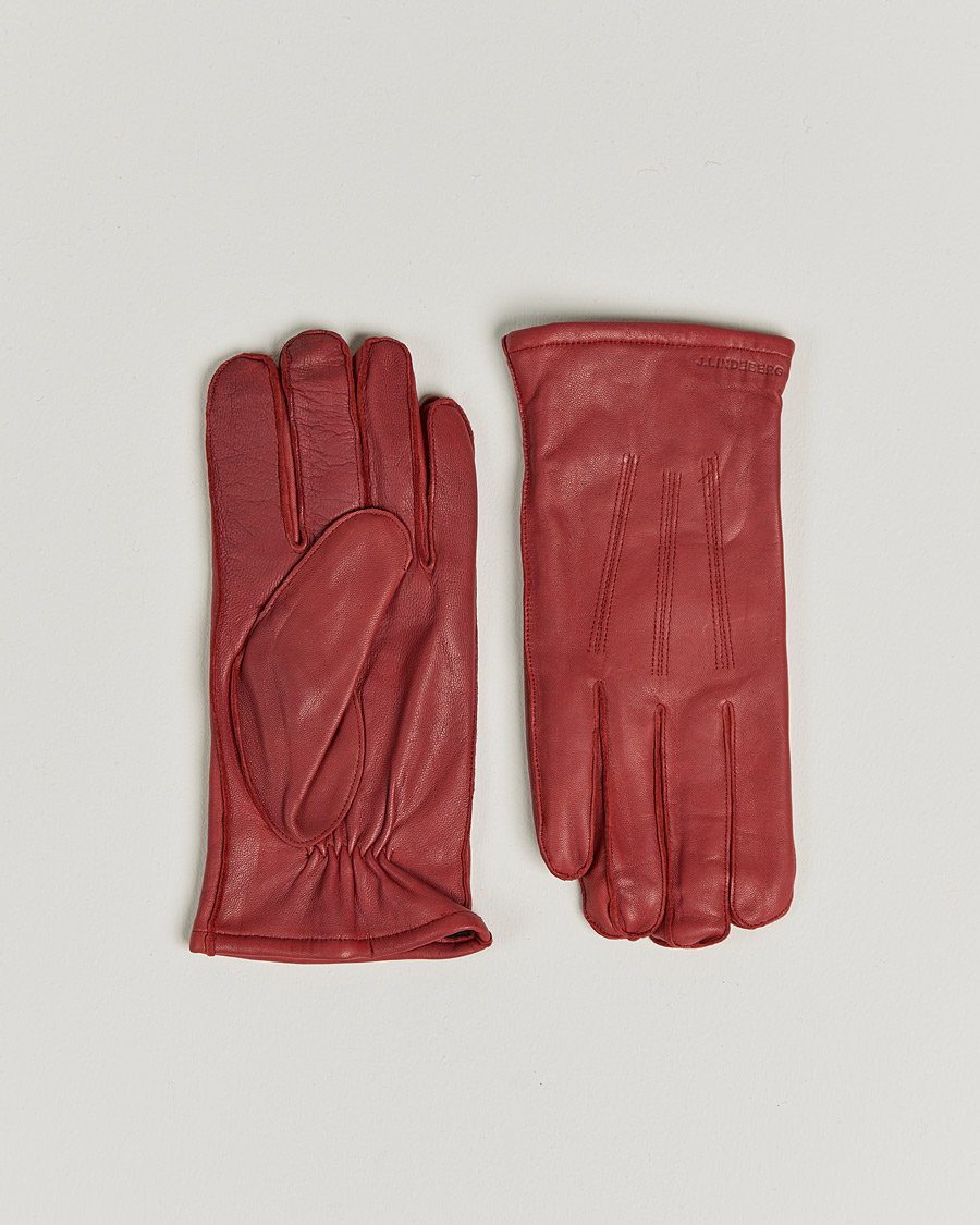 Uomini | J.Lindeberg Milo Leather Glove Fired Brick | J.Lindeberg | Milo Leather Glove Fired Brick