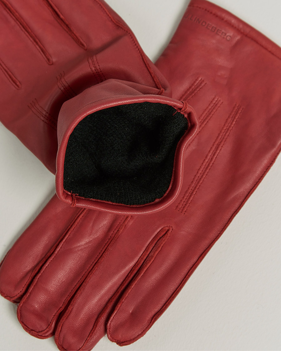 Uomini | J.Lindeberg Milo Leather Glove Fired Brick | J.Lindeberg | Milo Leather Glove Fired Brick