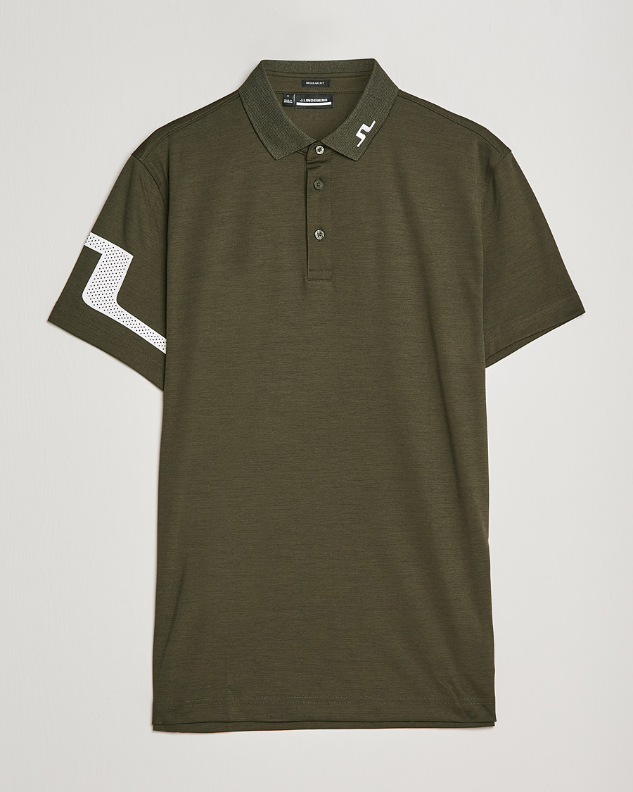 Uomini | Polo | J.Lindeberg | Heath Regular Fit Polo Forest Melange