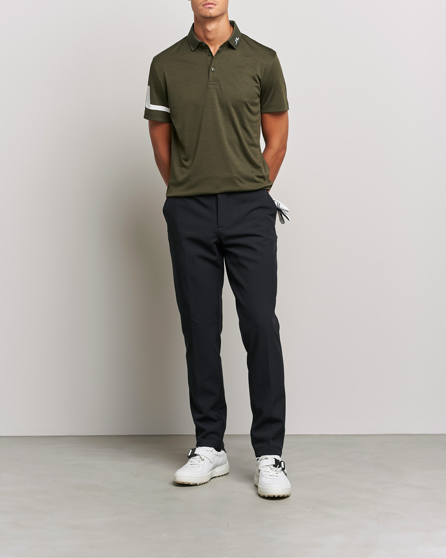 Uomini | Polo | J.Lindeberg | Heath Regular Fit Polo Forest Melange