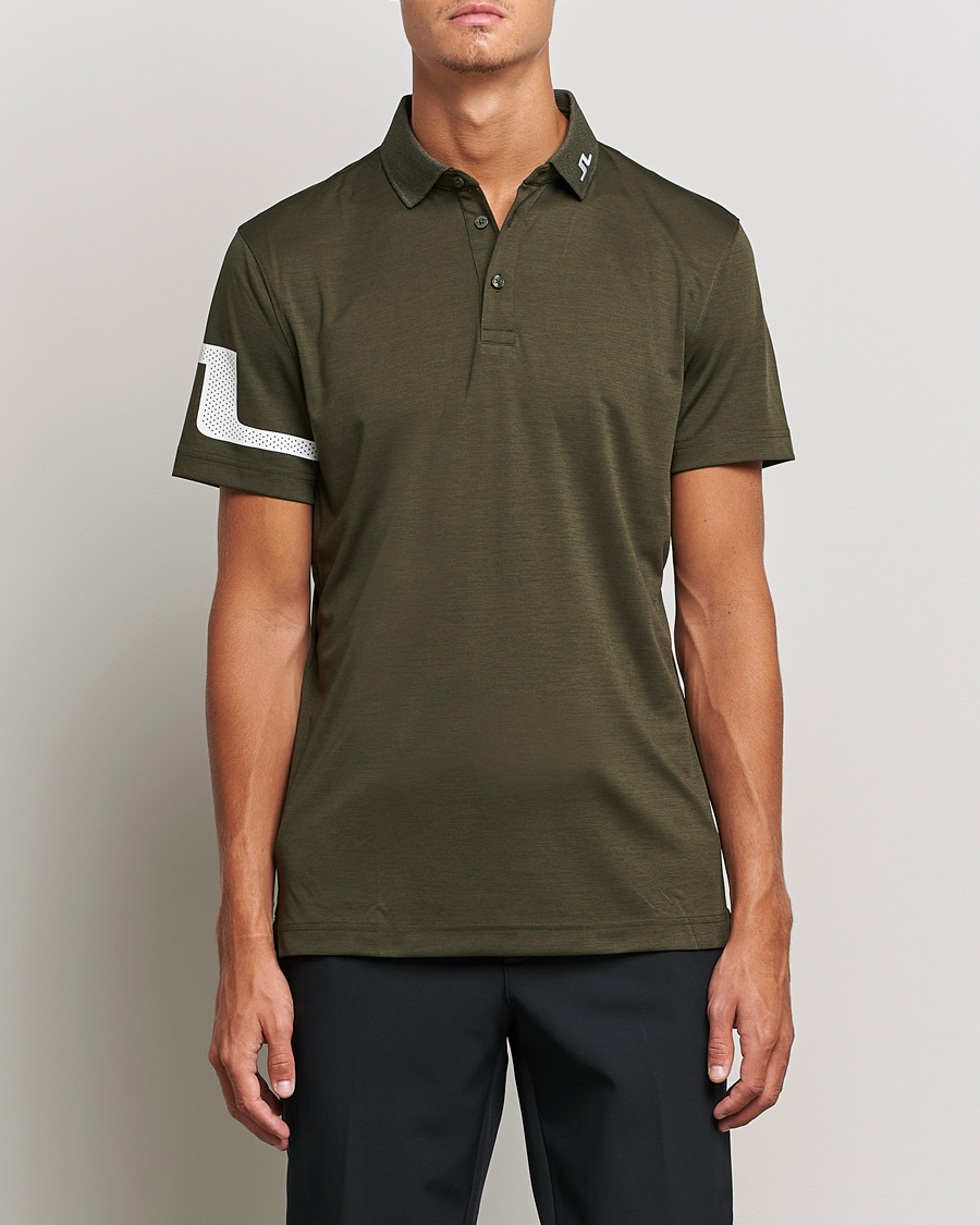 Uomini | Polo | J.Lindeberg | Heath Regular Fit Polo Forest Melange