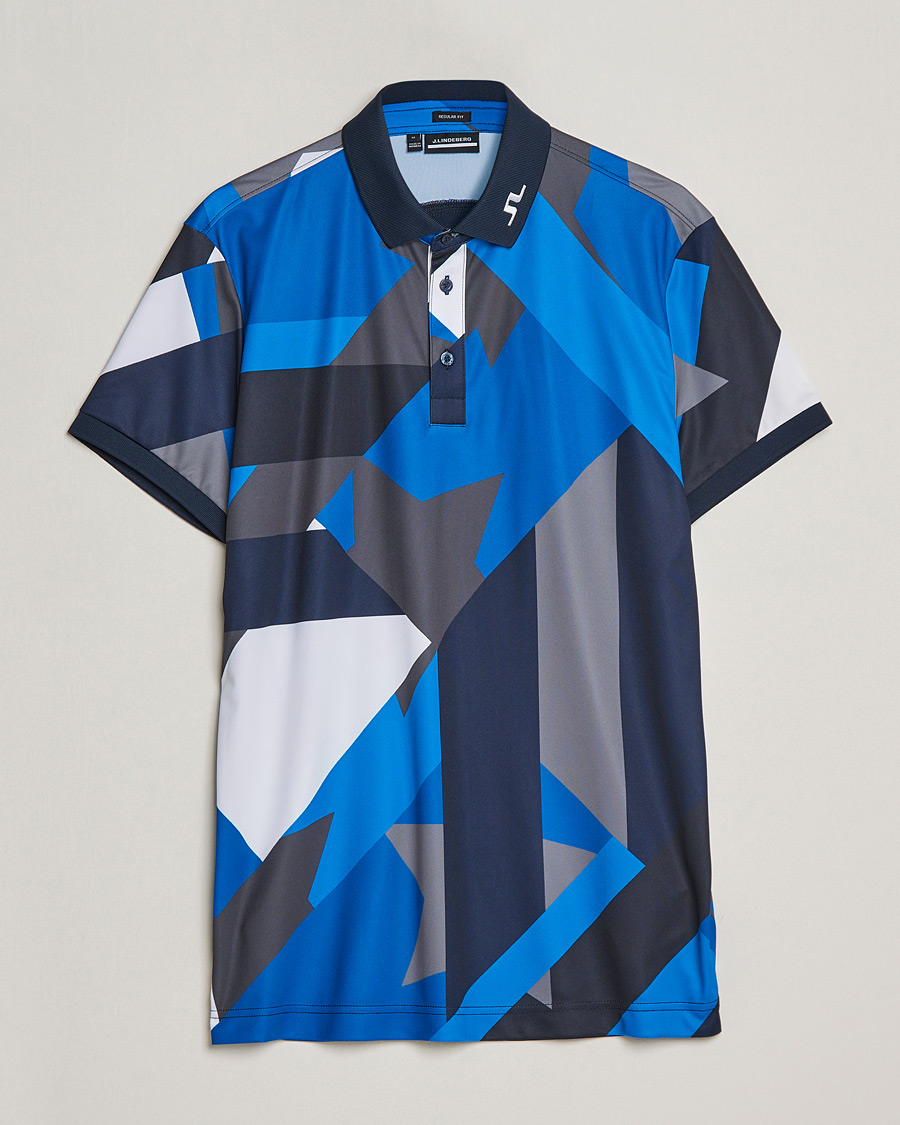 Uomini | Polo | J.Lindeberg | KV Regular Fit Printed Polo Blue Flag