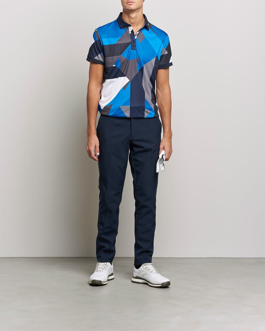 Uomini | Polo | J.Lindeberg | KV Regular Fit Printed Polo Blue Flag