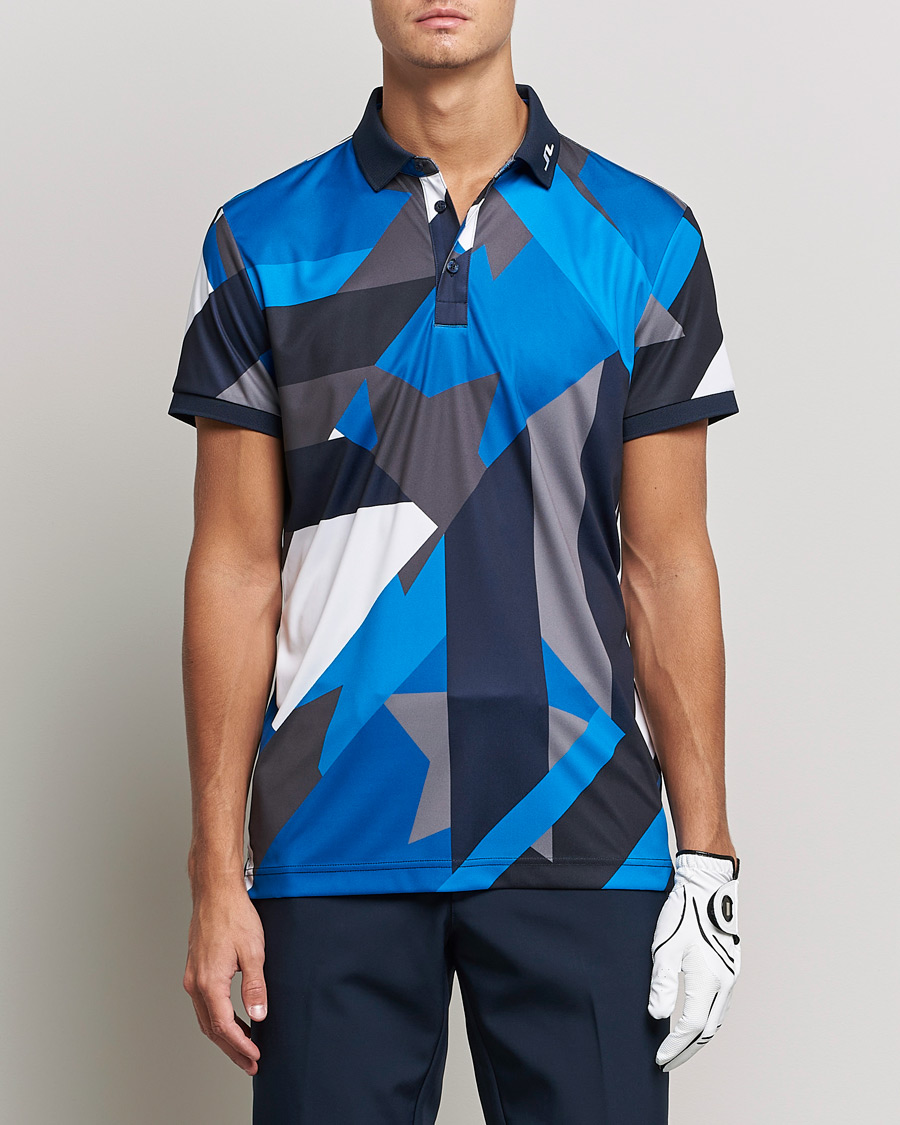Uomini | Polo | J.Lindeberg | KV Regular Fit Printed Polo Blue Flag