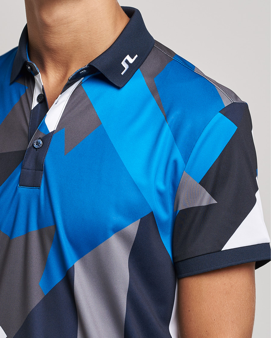 Uomini | Polo | J.Lindeberg | KV Regular Fit Printed Polo Blue Flag