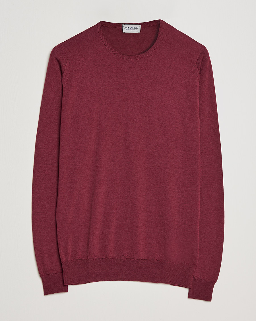 Uomini | Maglieria | John Smedley | Lundy Extra Fine Merino Crew Neck Bordeaux