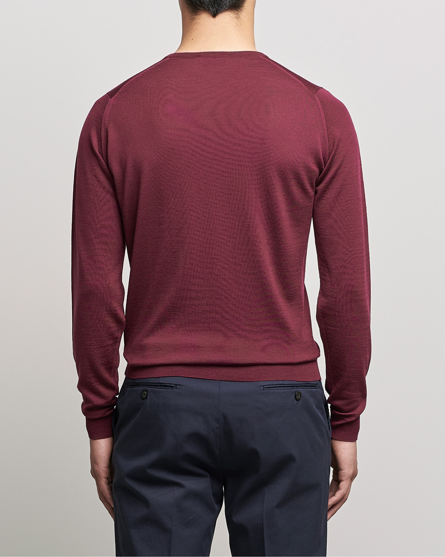 Uomini | Maglieria | John Smedley | Lundy Extra Fine Merino Crew Neck Bordeaux