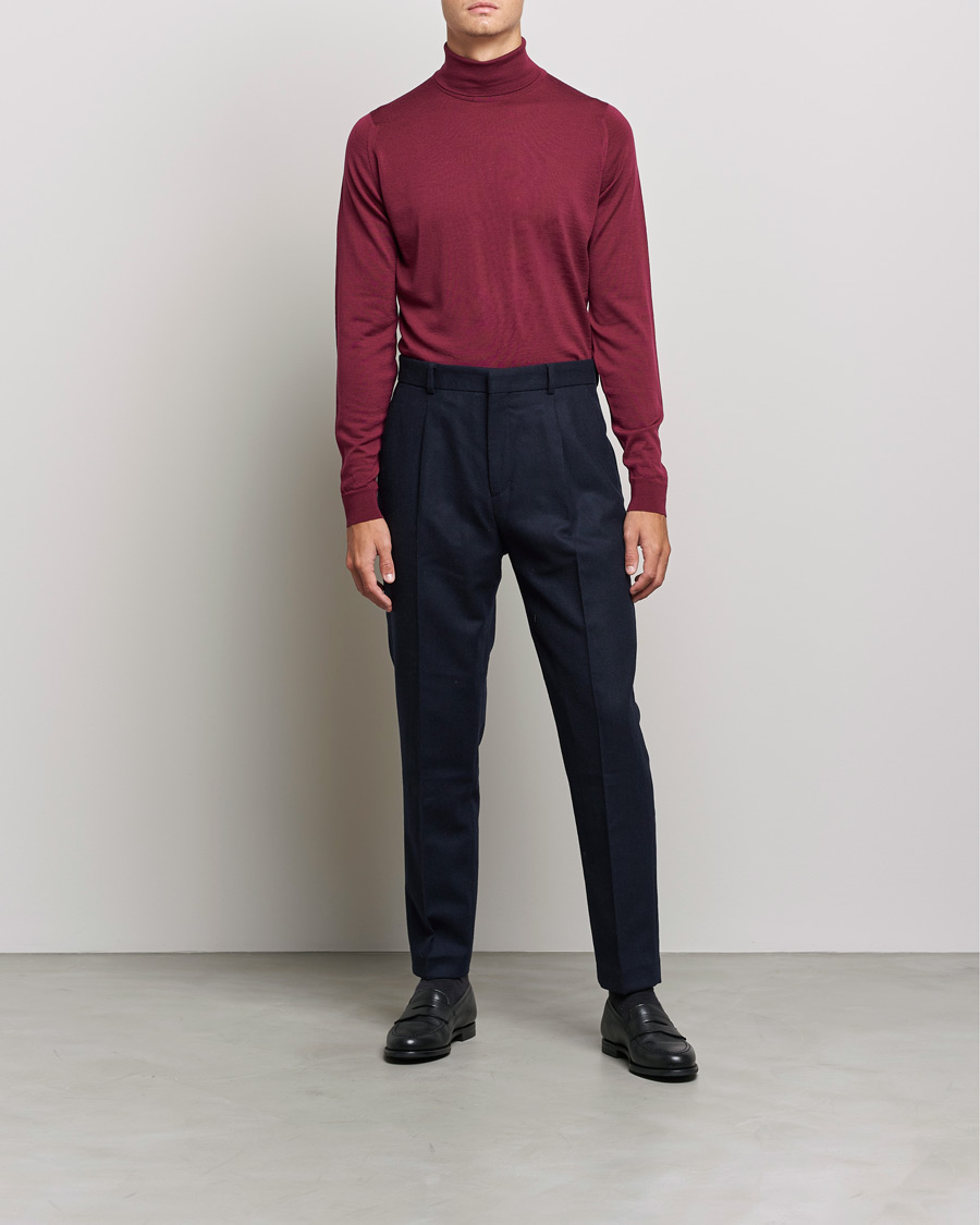 Uomini | Maglieria | John Smedley | Cherwell Extra Fine Merino Rollneck Bordeaux
