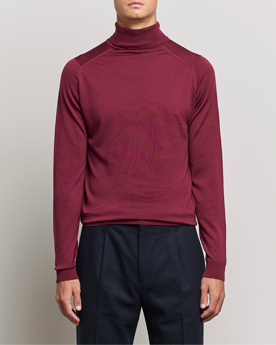 Uomini | Maglieria | John Smedley | Cherwell Extra Fine Merino Rollneck Bordeaux