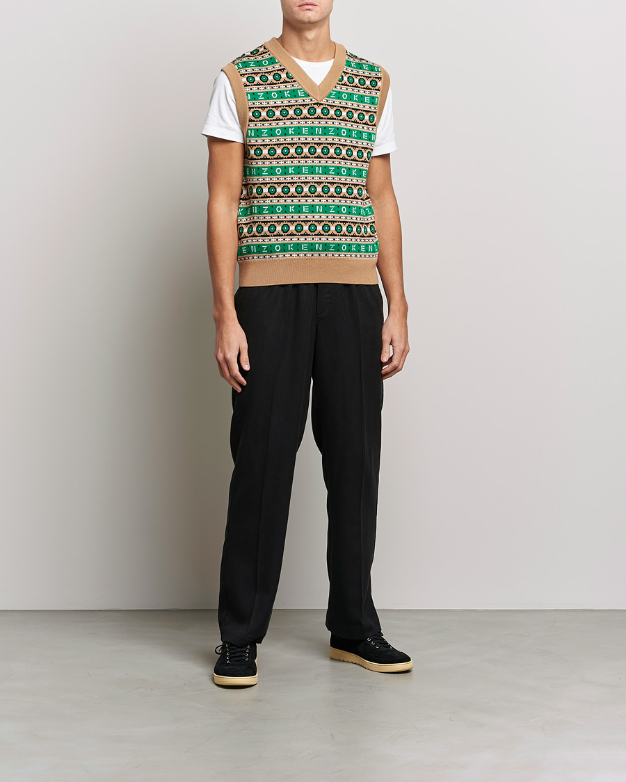 Uomini | Maglieria | KENZO | Jacquard Vest Grass Green