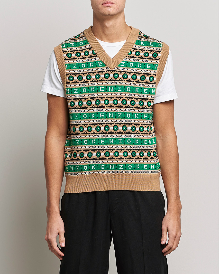 Uomini | Maglieria | KENZO | Jacquard Vest Grass Green