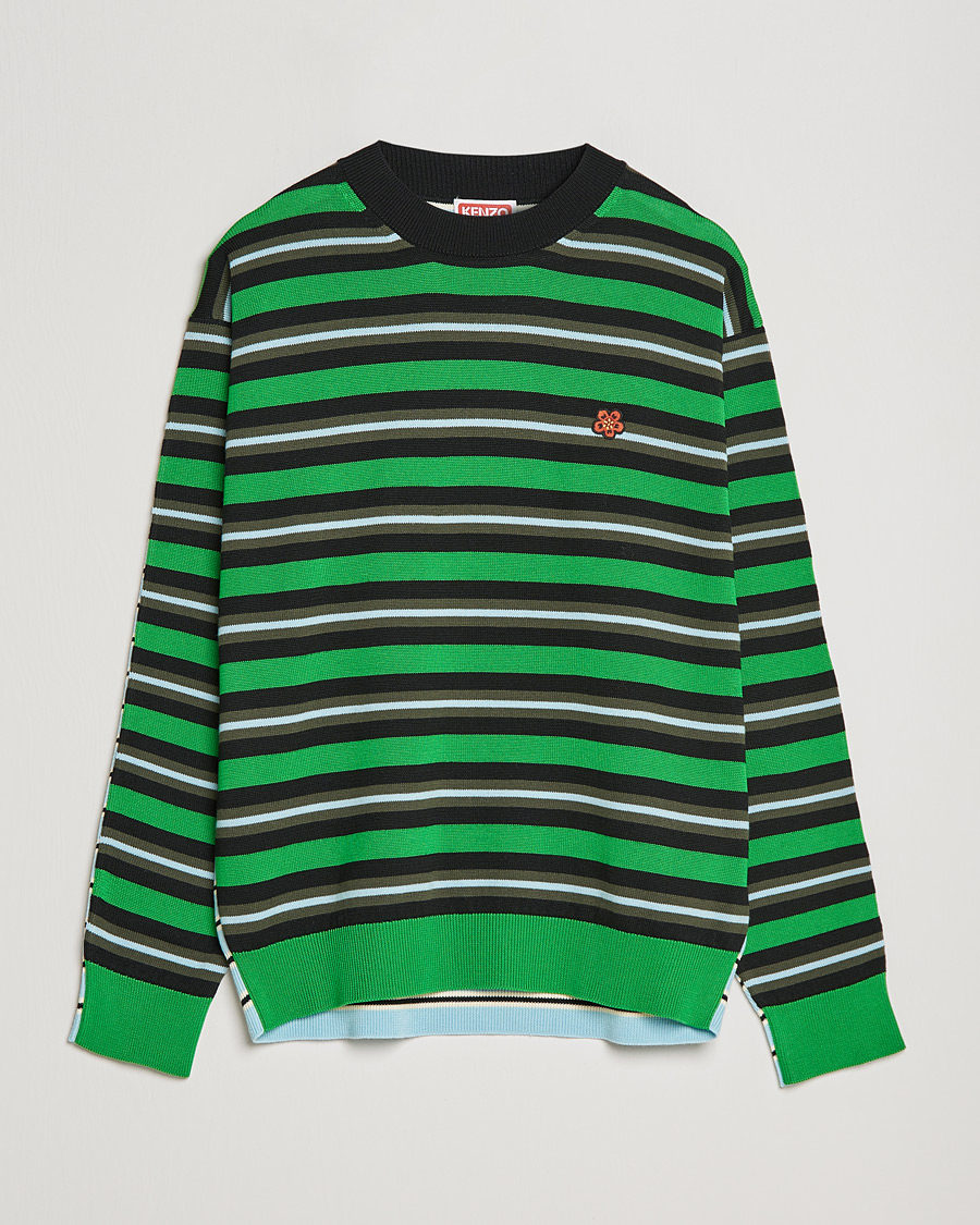Uomini | Maglieria | KENZO | Stripes Wool Knitted Jumper Grass Green