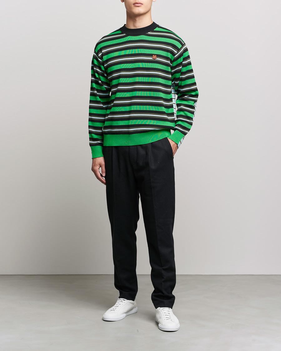 Uomini | Maglieria | KENZO | Stripes Wool Knitted Jumper Grass Green