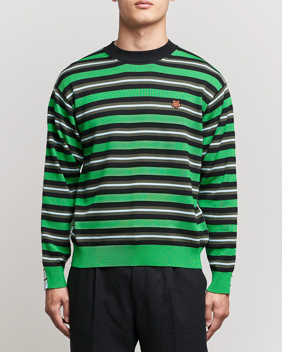 Uomini | Maglieria | KENZO | Stripes Wool Knitted Jumper Grass Green