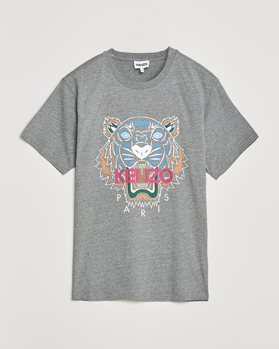 Uomini | T-shirt | KENZO | Icon Tiger Crew Neck Tee Dove Grey
