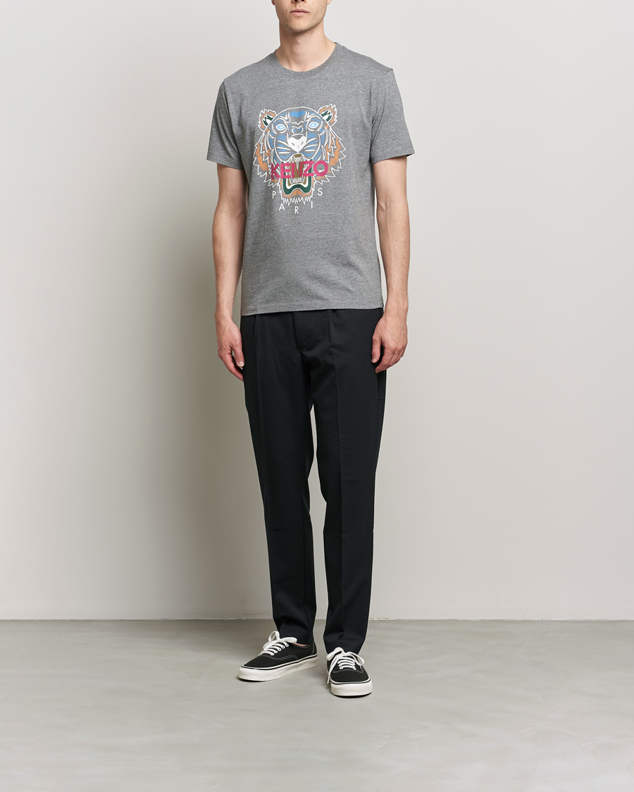 Uomini | T-shirt | KENZO | Icon Tiger Crew Neck Tee Dove Grey