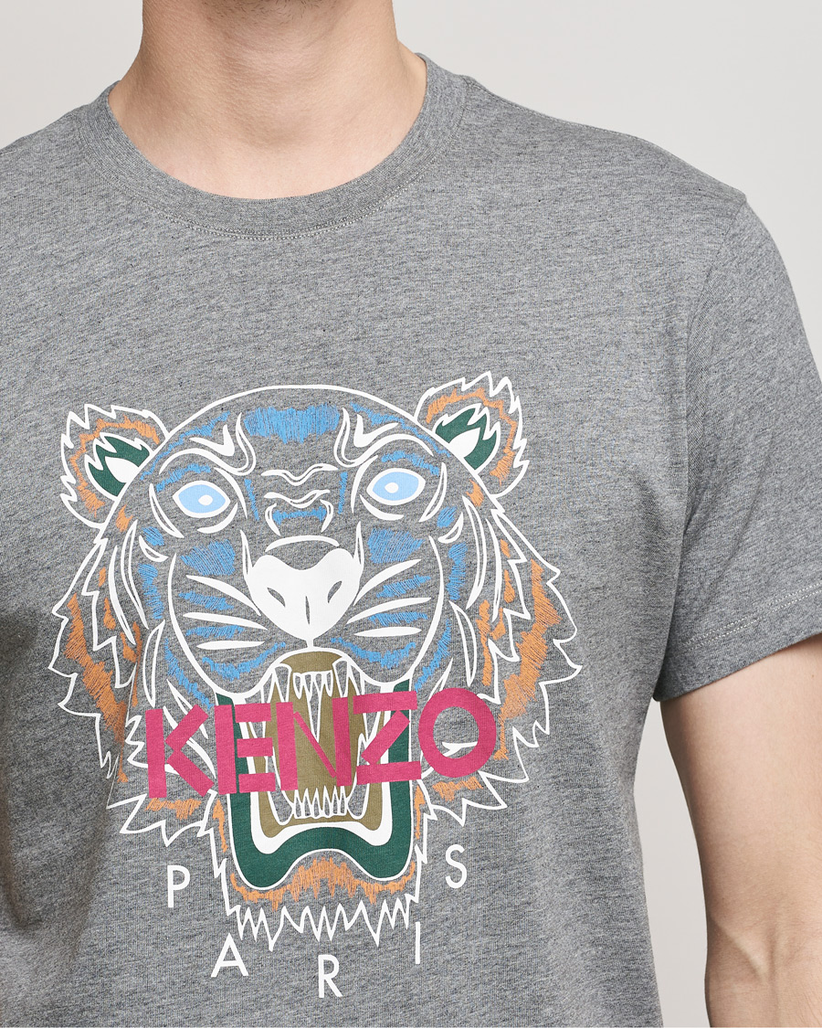 Uomini | T-shirt | KENZO | Icon Tiger Crew Neck Tee Dove Grey