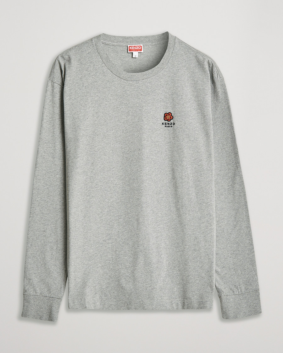 Uomini | T-shirt | KENZO | Logo Classic Long Sleeve Tee Pearl Grey