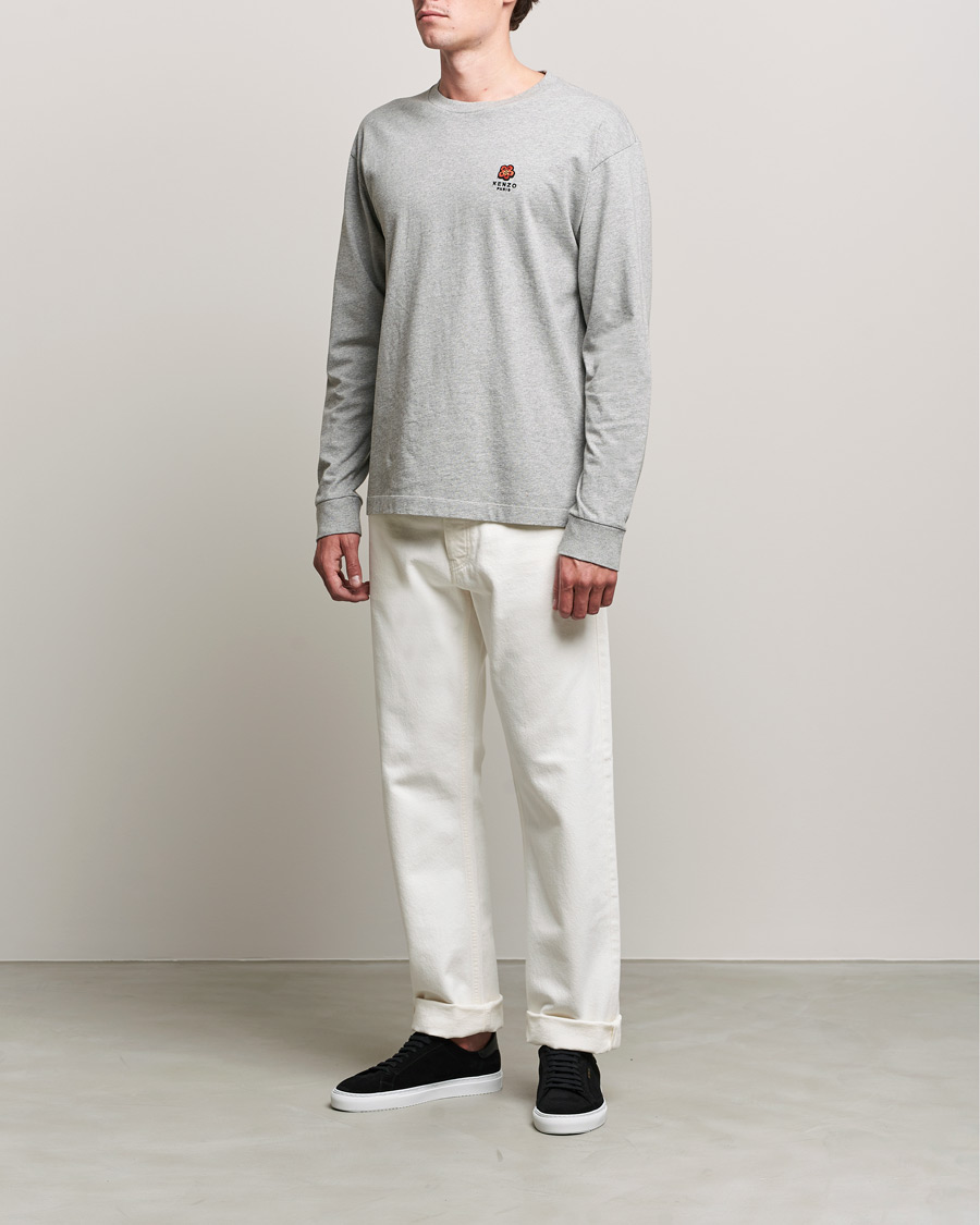 Uomini | T-shirt | KENZO | Logo Classic Long Sleeve Tee Pearl Grey