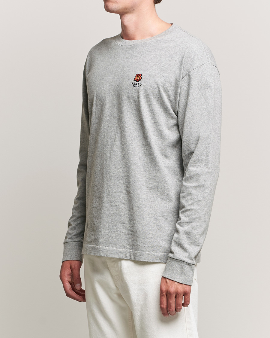 Uomini | T-shirt | KENZO | Logo Classic Long Sleeve Tee Pearl Grey