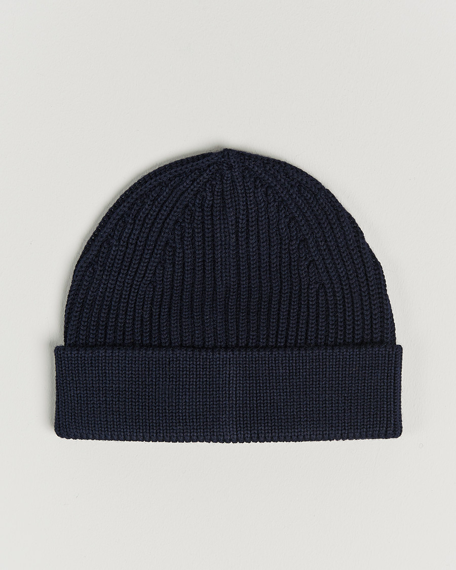Uomini | Andersen-Andersen Merino Wool Rib Beanie Navy Blue | Andersen-Andersen | Merino Wool Rib Beanie Navy Blue