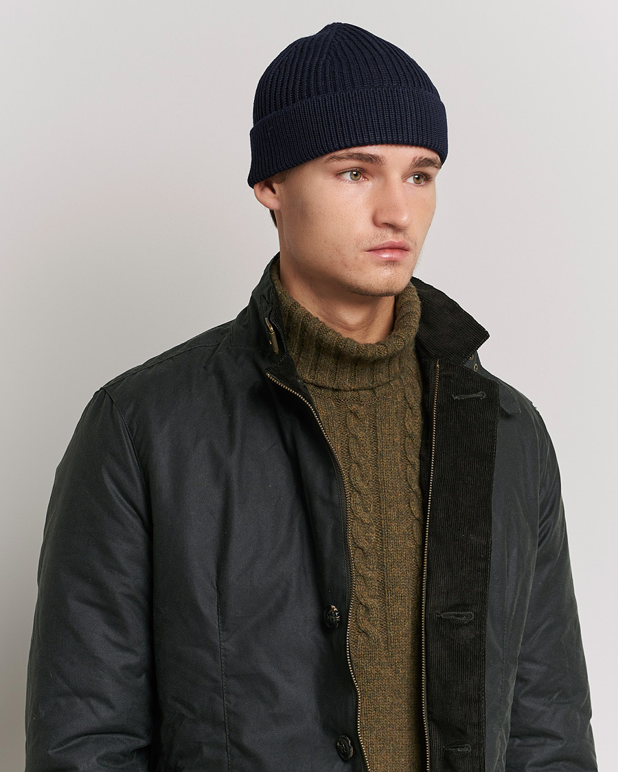 Uomini | Andersen-Andersen Merino Wool Rib Beanie Navy Blue | Andersen-Andersen | Merino Wool Rib Beanie Navy Blue